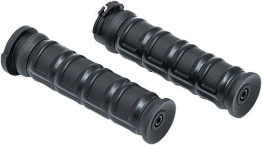 Kuryakyn Dillinger Grips in Stain Black For 1974-2023 Harley-Davidson Single And Dual Throttle Cable Models
