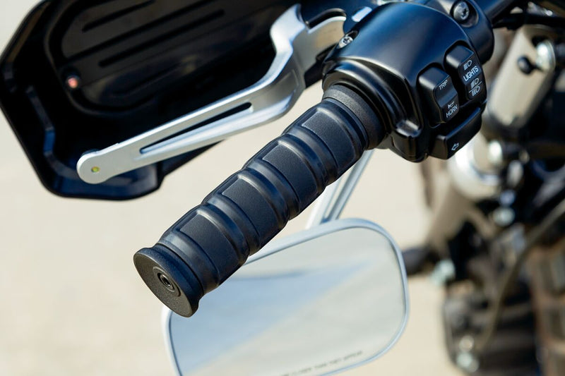 Kuryakyn Dillinger Grips in Stain Black For 1974-2023 Harley-Davidson Single And Dual Throttle Cable Models