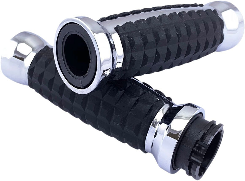 Drag Specialties Grenade Grips Fits Harley-Davidson Dyna, Softail, Sportster, Touring, V-Rod Models 1986-2021