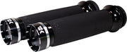 Khrome Werks Black Tracer Tipped Custom Contour Grips for Various Various Harley-Davidson Motorcycles (See Fitment List)