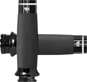 Khrome Werks Black Tracer Tipped Custom Contour Grips for Various Various Harley-Davidson Motorcycles (See Fitment List)