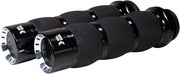 Khrome Werks Black Turbine Tipped Air-Cushion Grips for Various Various Harley-Davidson Motorcycles (See Fitment List)