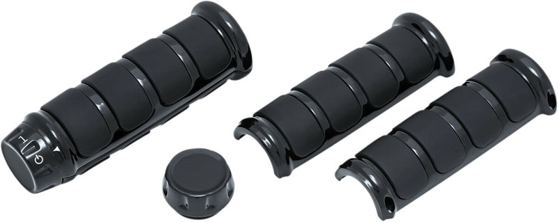 Kuryakyn ISO Grip Covers For OEM Heated Grips In Black For Harley-Davidson 2018-2023 Softail, 2016-2017 FXDLS & 2008-2023 Touring Models #KUR6781