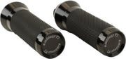 LA Choppers Grips Black Closed End Flange Aluminium Rubber Pair