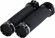 Khrome Werks Black Tracer Tipped Custom Contour Grips for Various Various Harley-Davidson Motorcycles (See Fitment List)