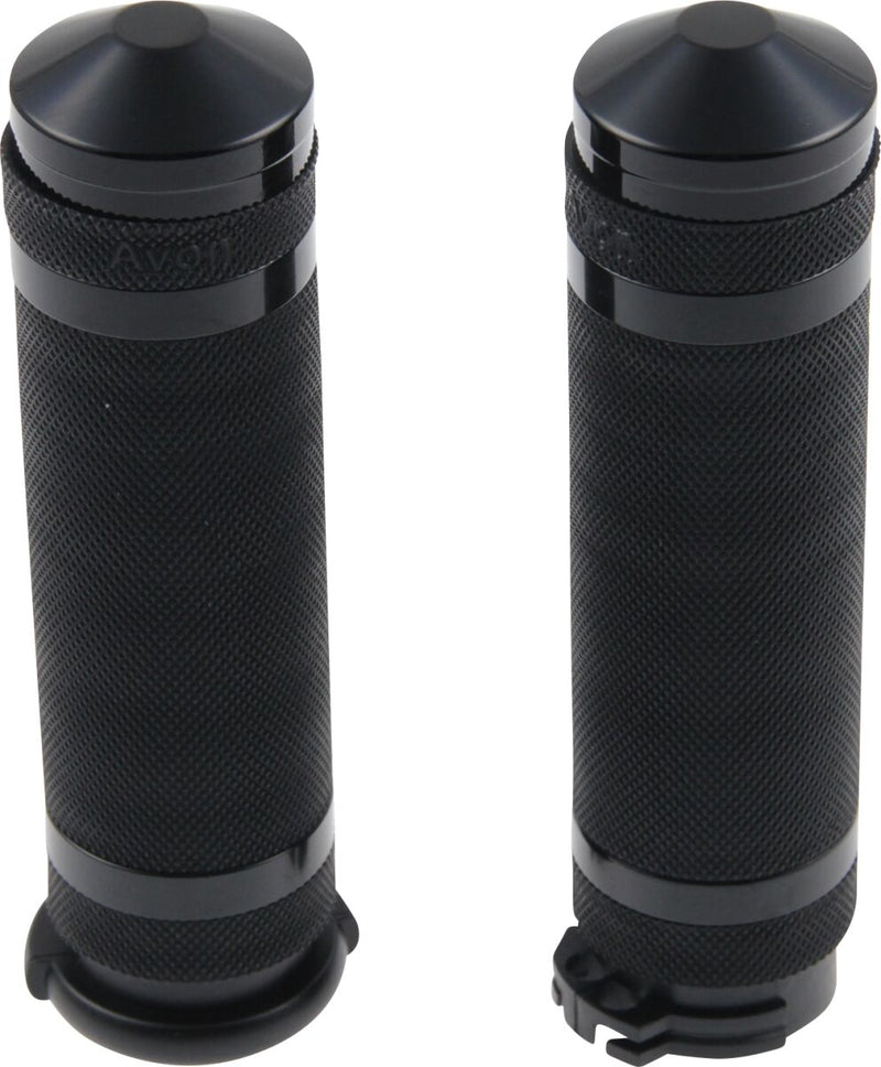 Cult Werk Hand Grips for 1980-2017, 2022-2024 Harley-Davidson Kit Black Powder-Coated Grip System Set