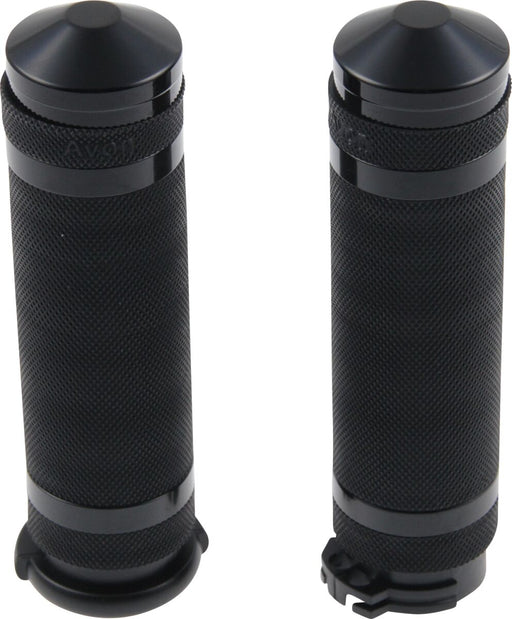 Cult Werk Hand Grips for 1980-2017, 2022-2024 Harley-Davidson Kit Black Powder-Coated Grip System Set