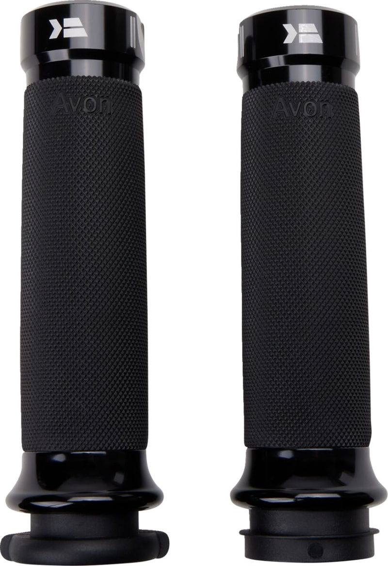 Khrome Werks Black Klassic Grips for TBW for Various Various Harley-Davidson Motorcycles (See Fitment List)