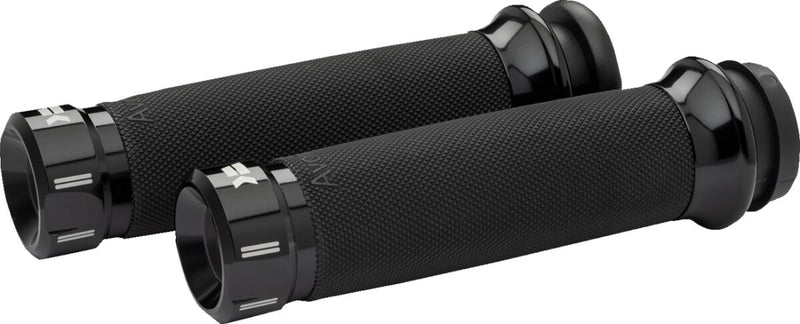 Khrome Werks Black Klassic Grips for Various Various Harley-Davidson Motorcycles (See Fitment List)