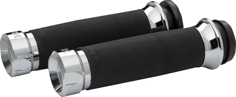 Khrome Werks Chrome Klassic Grips for Various Various Harley-Davidson Motorcycles (See Fitment List)