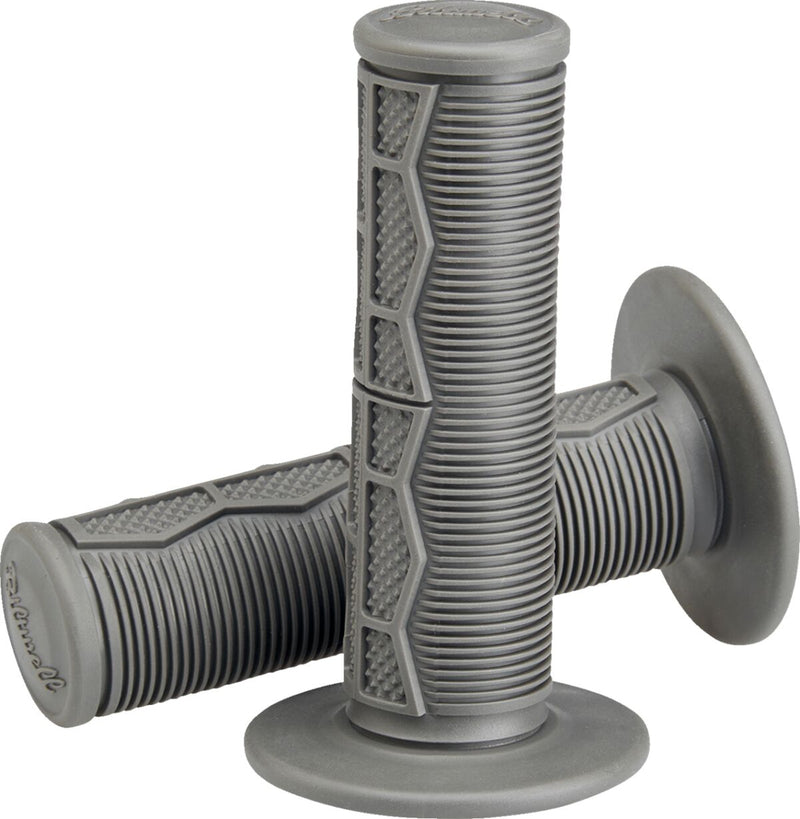 Biltwell Moto Grips Flat Grey Closed End Flange Composite Pair