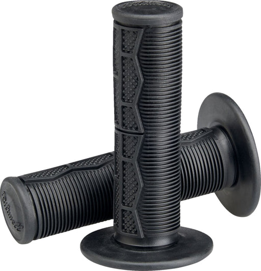 Biltwell Moto Grips Black Flat Closed End Flange Composite Pair