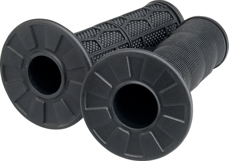 Biltwell Moto Grips Black Flat Closed End Flange Composite Pair
