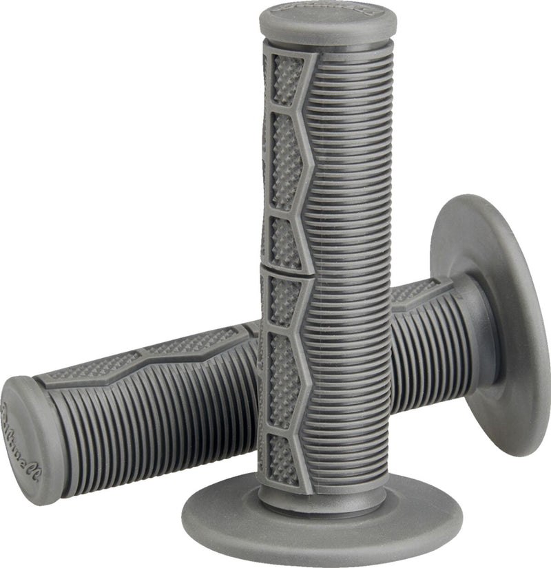 Biltwell Moto Grips Flat Grey Closed End Flange Composite Pair