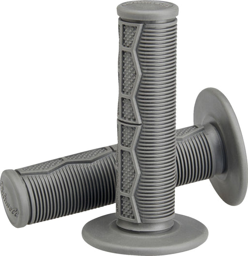 Biltwell Moto Grips Flat Grey Closed End Flange Composite Pair