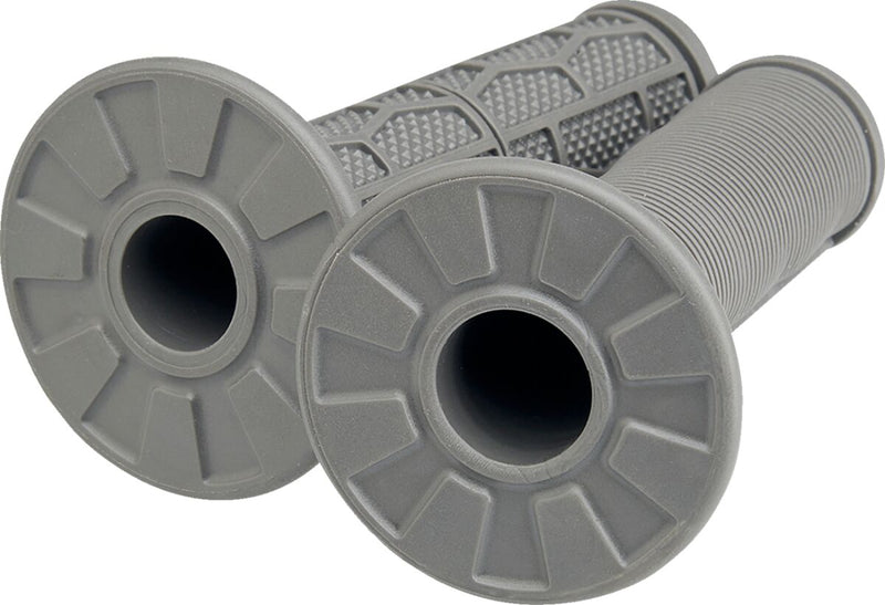 Biltwell Moto Grips Flat Grey Closed End Flange Composite Pair