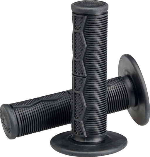 Biltwell Moto Grips Black Flat Closed End Flange Composite Pair