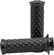 Biltwell Alumicore Grips Black Polished Closed End Flange 6061-T6 Aluminium Thermoplastic Rubber (TPR) Set