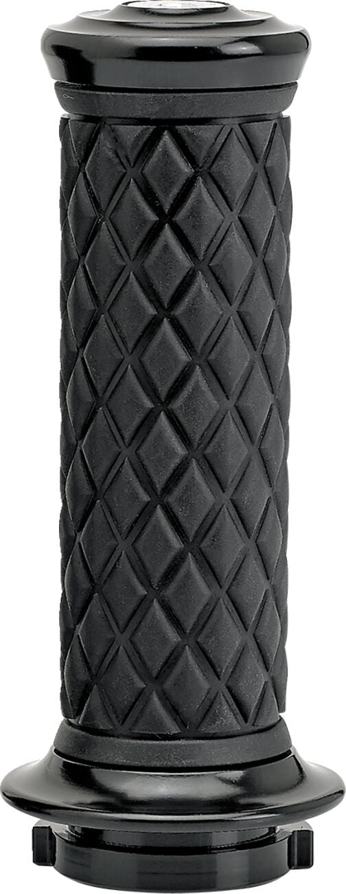 Biltwell Alumicore Grips Black Polished Closed End Flange 6061-T6 Aluminium Thermoplastic Rubber (TPR) Set