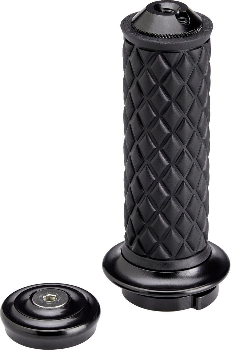 Biltwell Alumicore Grips Black Polished Closed End Flange 6061-T6 Aluminium Thermoplastic Rubber (TPR) Set