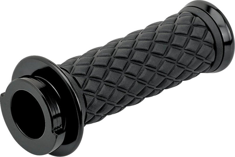 Biltwell Alumicore Grips Black Polished Closed End Flange 6061-T6 Aluminium Thermoplastic Rubber (TPR) Set