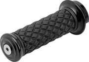 Biltwell Alumicore Grips Black Polished Closed End Flange 6061-T6 Aluminium Thermoplastic Rubber (TPR) Set