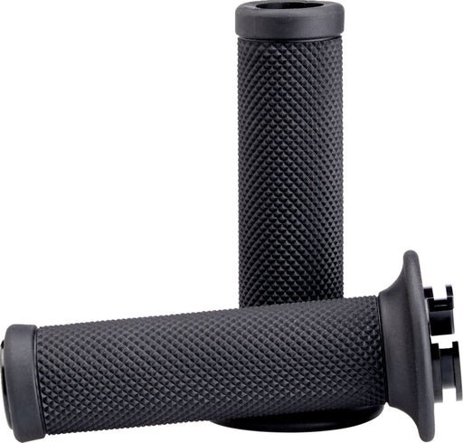 Biltwell Alumicore Grips Black Polished Closed End Flange 6061-T6 Aluminium Thermoplastic Rubber (TPR) Set