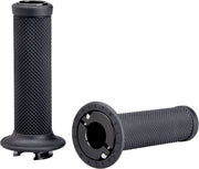 Biltwell Alumicore Grips Black Polished Closed End Flange 6061-T6 Aluminium Thermoplastic Rubber (TPR) Set