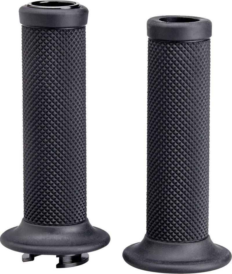 Biltwell Alumicore Grips Black Polished Closed End Flange 6061-T6 Aluminium Thermoplastic Rubber (TPR) Set