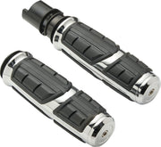Ciro Chicane™ Grips for 2023-2026 Harley-Davidson Chrome Silver Closed End No Flange Aluminium Rubber Pair
