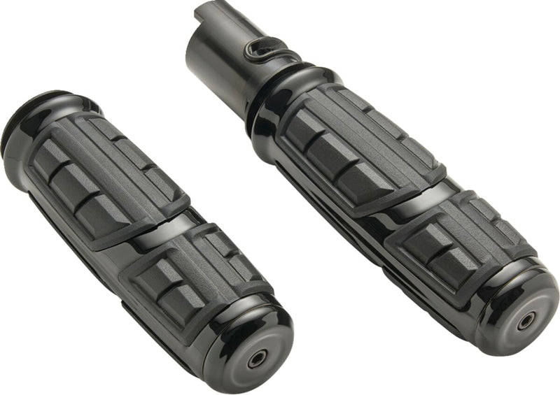 Ciro Chicane™ Grips for 2023-2026 Harley-Davidson Black Gloss Closed End No Flange Aluminium Rubber Pair