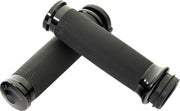 LA Choppers County Line Grips for 2007-2024 Harley-Davidson Anodised Black Closed End Throttle-By-Wire Billet Aluminium Pair