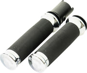 LA Choppers County Line Grips for 2023-2026 Harley-Davidson Chrome Silver Closed End Throttle-By-Wire Billet Aluminium Pair