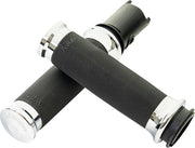 LA Choppers County Line Grips for 2023-2026 Harley-Davidson Chrome Silver Closed End Throttle-By-Wire Billet Aluminium Pair