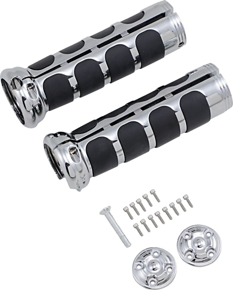 ISO® Grips Clamshell for Heated Grips Black| Chrome #KUR6183