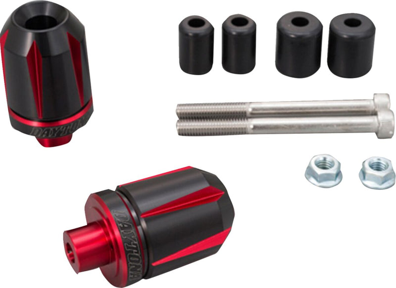 Daytona "Scratch" Handlebar End Black Red Pair