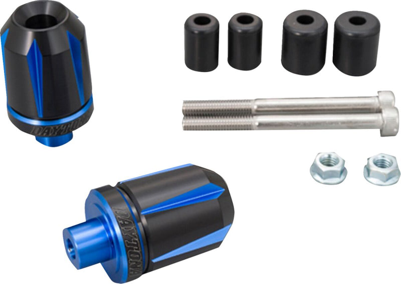 Daytona "Scratch" Handlebar End Black Blue Pair