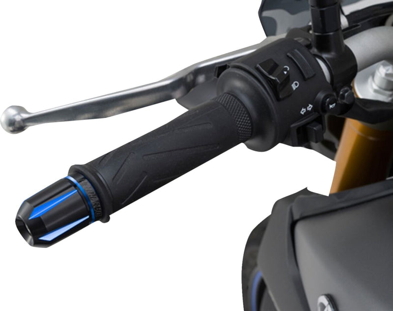 Daytona "Scratch" Handlebar End Black Blue Pair