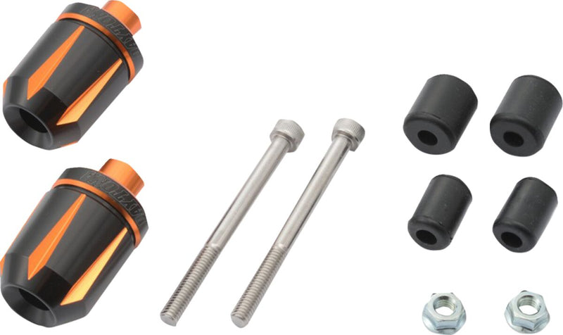 Daytona "TKM-2" Handlebar End Black Orange Pair