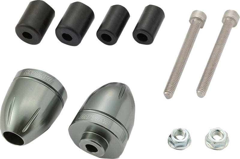 Daytona "BULLET" Handlebar Ends, Gun Metal Grey Pair