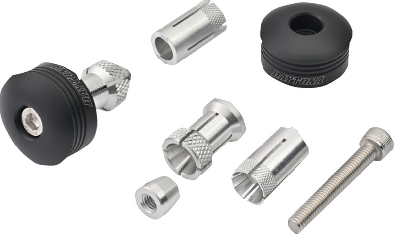 Daytona "RING" Handlebar Ends CNC Black Aluminium Pair