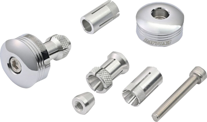 Daytona "RING" Handlebar Ends CNC Chrome Aluminium Pair