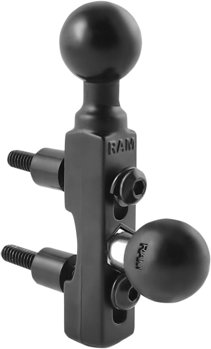 RAM Mounts Motorcycle Brake/Clutch Reservoir Base Mount with 1" Balls Black Powder-Coated Double Ball Universal Mounting Aluminium Kit