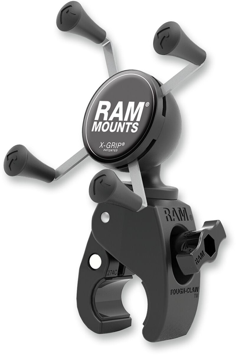 RAM Mounts Tough-Claw™ Mount with Universal X-Grip® Cradle Black Flat Phone Aluminium Composite