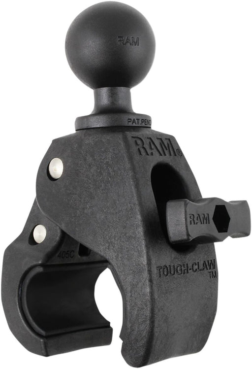 RAM Mounts Medium Tough-Claw™ with 1" Diameter Rubber Ball Base Black Flat Universal Mounting Glass Filled Nylon