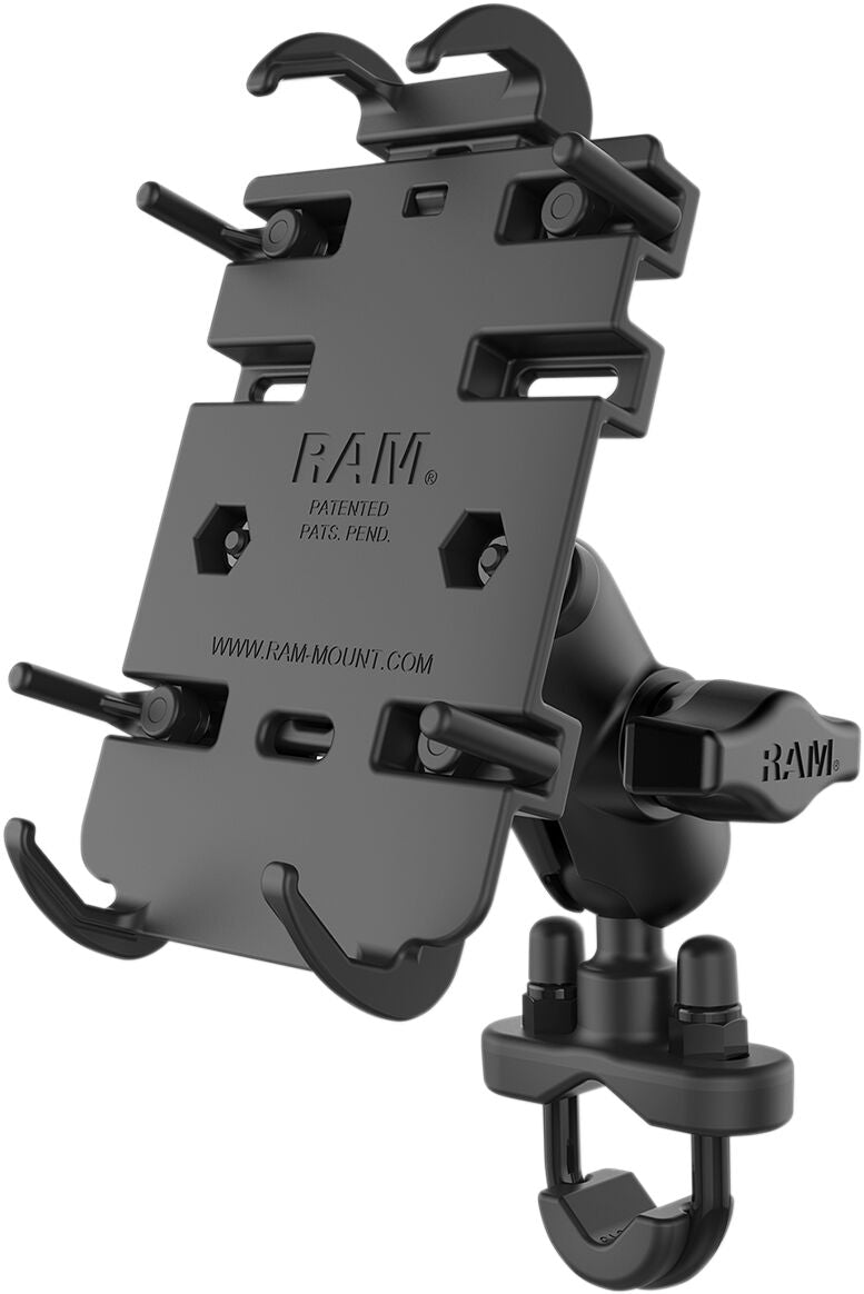 RAM Mounts Quick Grip™ Phone Mount with U-Bolt Base Quick-Grip™ Cradle Black Flat Universal Composite