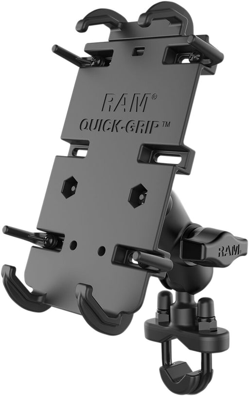 RAM Mounts Quick Grip™ Phone Mount with U-Bolt Base Quick-Grip™ XL Cradle Black Flat Universal Composite