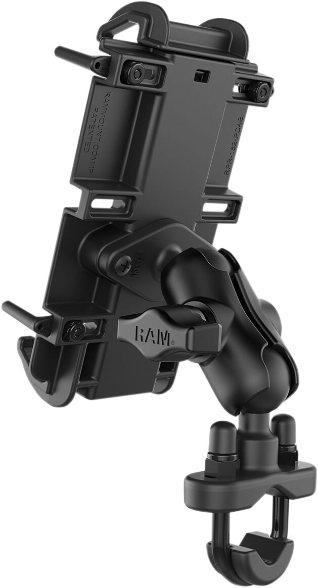 RAM Mounts Quick Grip™ Phone Mount with U-Bolt Base Quick-Grip™ XL Cradle Black Flat Universal Composite Each