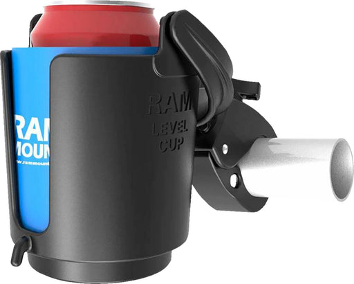 RAM Mounts Tough-Claw™ Mount with Level Cup™ Drink Holder Black Flat Universal Composite Kit