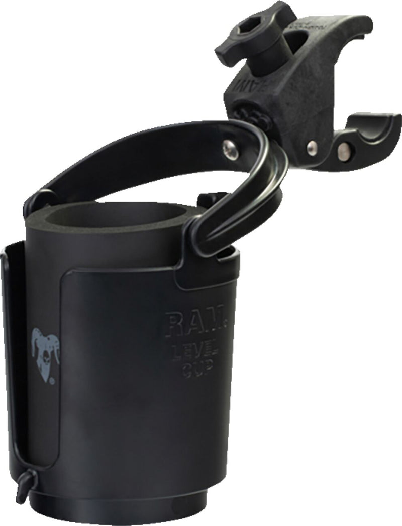 RAM Mounts Tough-Claw™ Mount with Level Cup™ Drink Holder Black Flat Universal Composite Kit